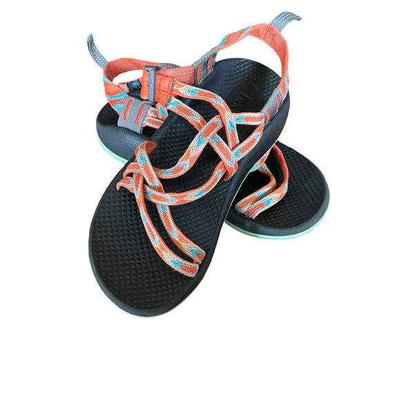 Chaco Z1 EcoTread Kids Sandal Waterproof Sports Orange Blue Straps SZ 3 - Picture 6 of 8